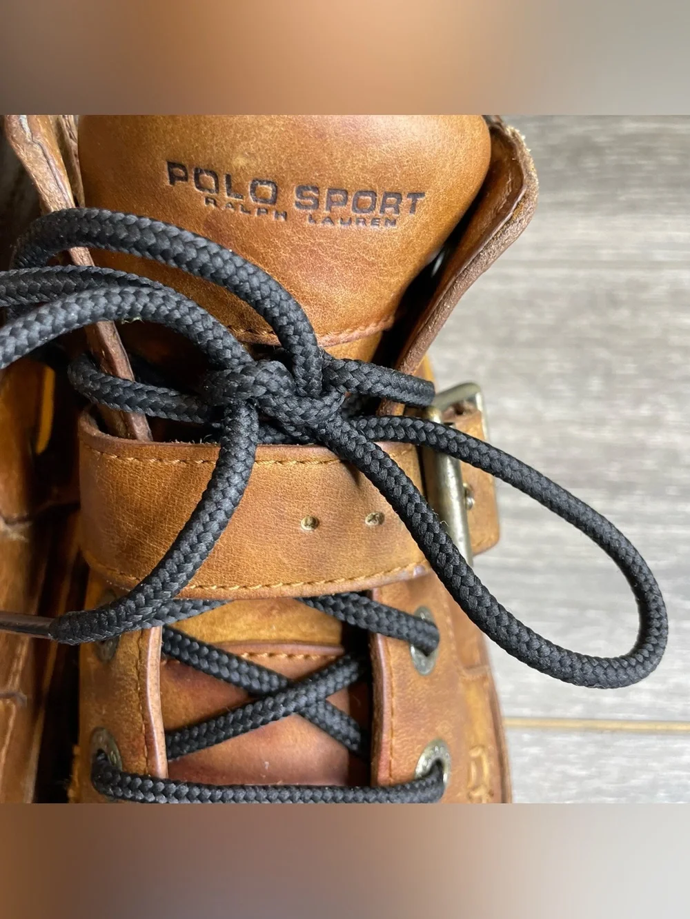 Vintage Polo Sport Ralph Lauren Leather Ankle Boots Buckle Strap Mens Size 9D